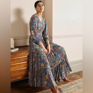 Boden paradise tiered midi dress size 12